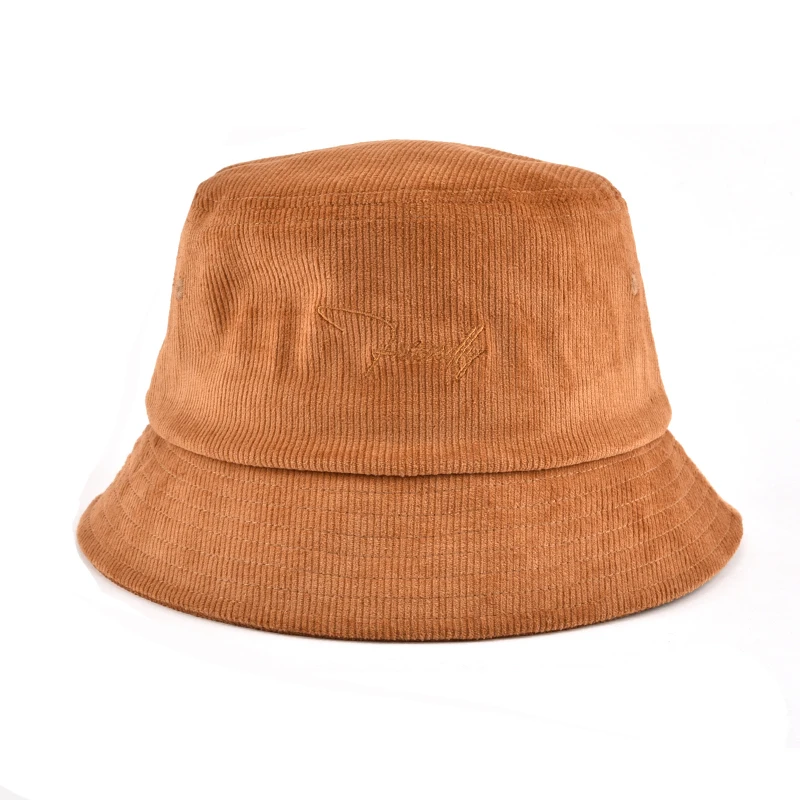 Brown corduroy bucket hat
