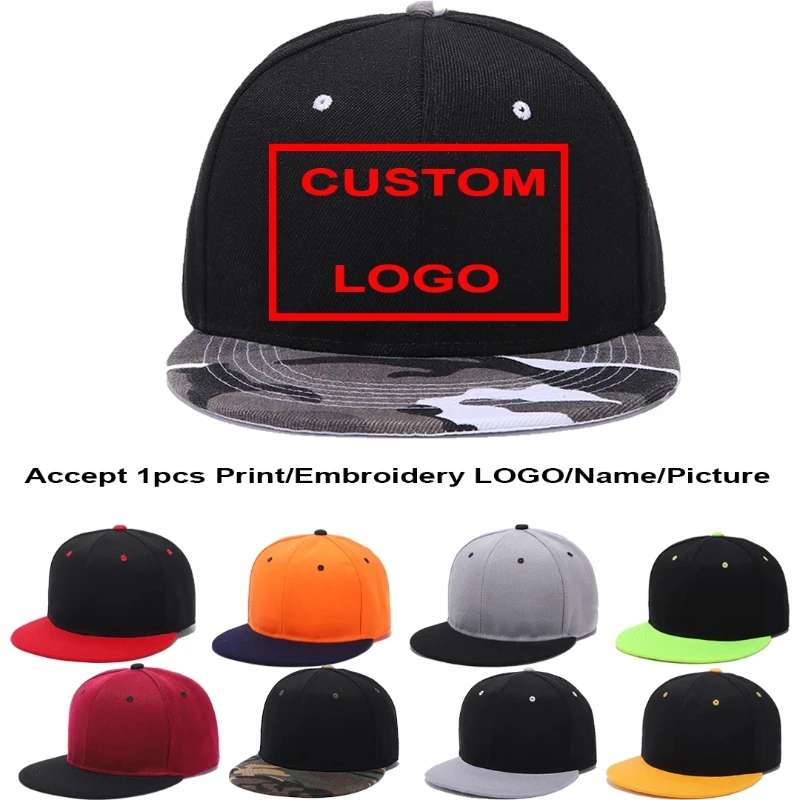 Custom logo snapback hats in many colors