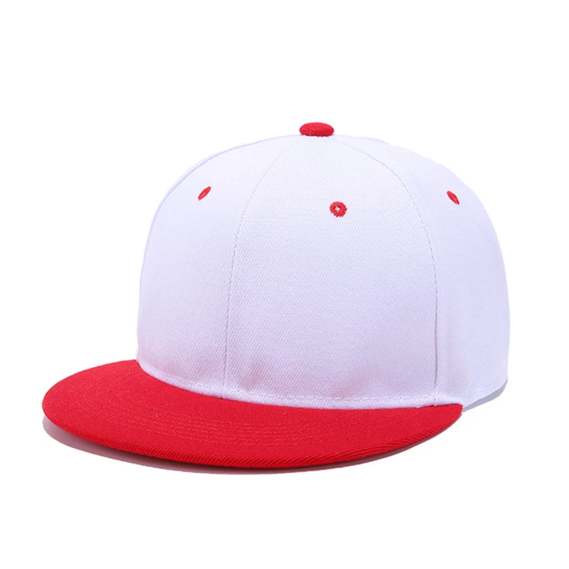 White and red snapback hip hop hat