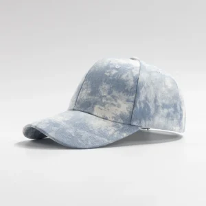 Blue tie-dye baseball cap