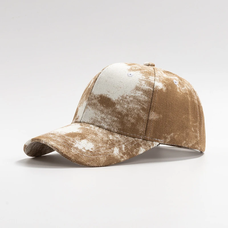 Brown tie-dye baseball cap