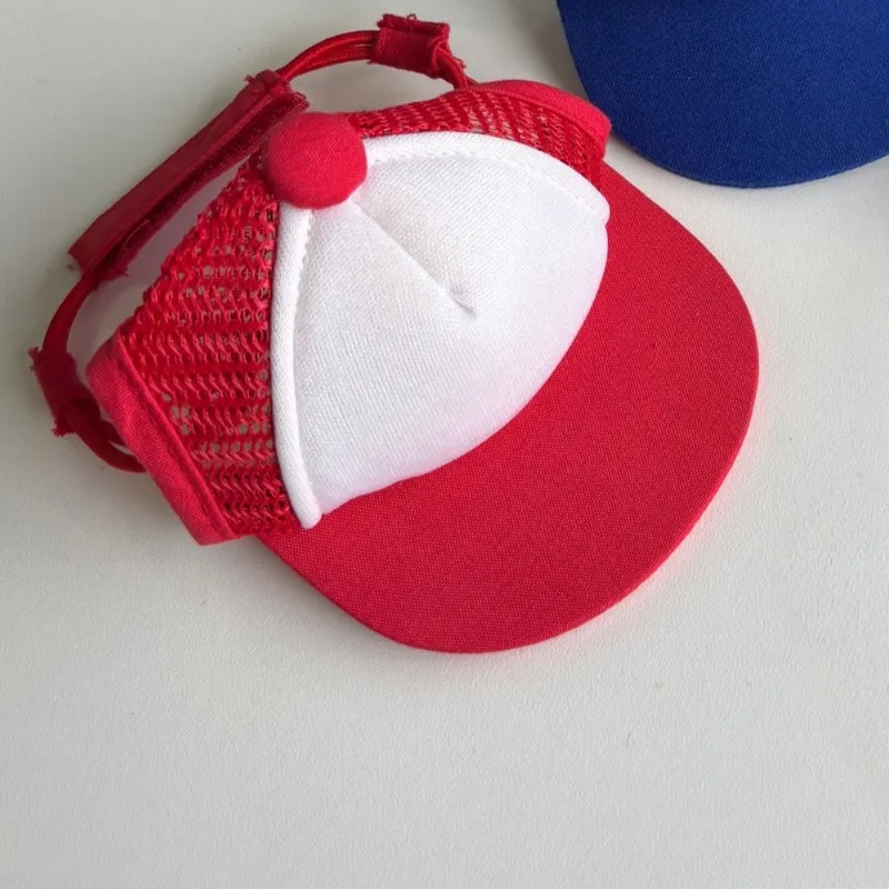 Red and white mini baseball cap for dolls