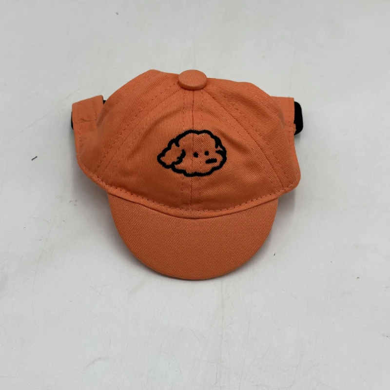 Orange dog baseball cap with ear holes